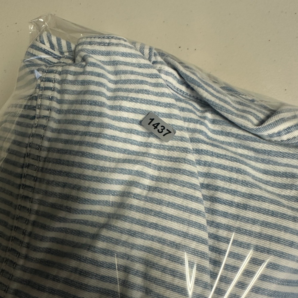 Levis Trucker Jacket Mens XL Blue White Railroad Stripe Denim Coat‎ Casual - Picture 11 of 11